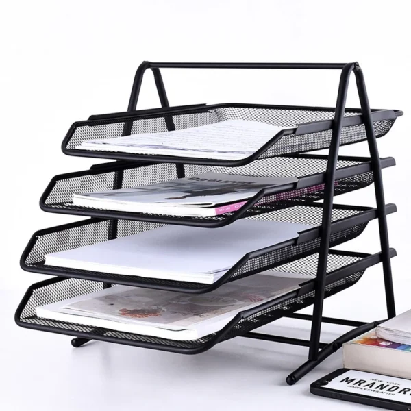 4 Tier Metal Mesh Document Tray L29.5cm H32cm