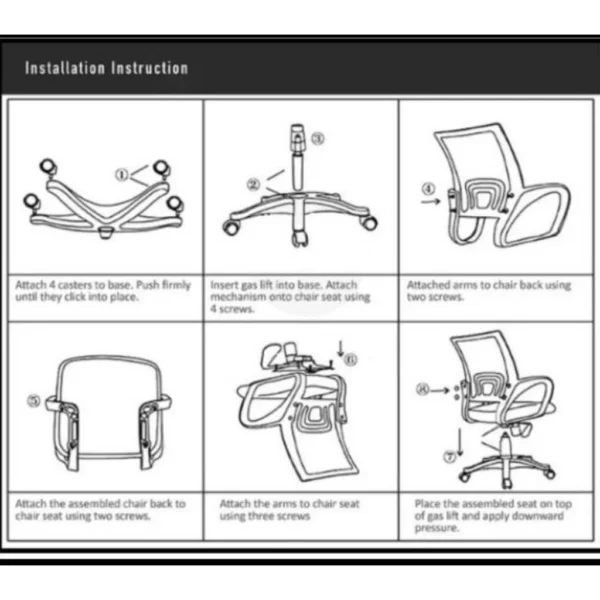 Mesh Office Chair Chrome Leg L51cm W51cm H83cm