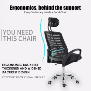 Office Chair Adjustable Headrest Mesh
