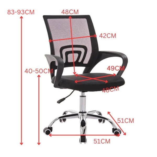 Mesh Office Chair Chrome Leg L51cm W51cm H83cm