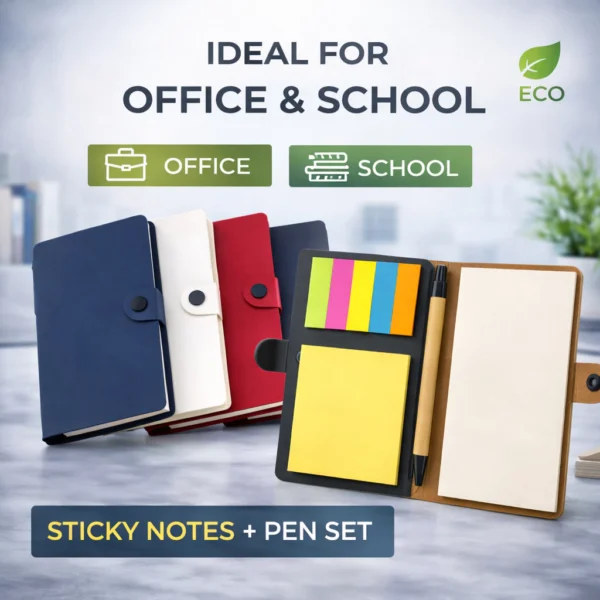 my-11134207-820lh-mn6twbw4r5ducb.webp Random Eco Notepad Button Lock Pen Set