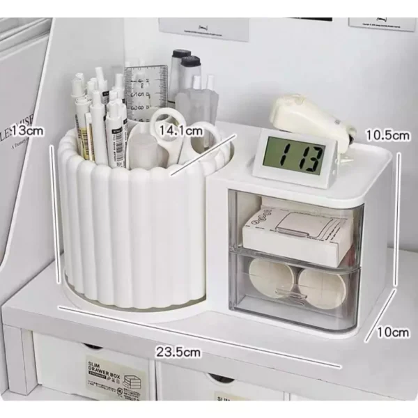sg-11134201-821en-mh2p14svl7gsa7.webp Rotating Desk Organizer Pen Holder L23.5cm W14.1cm H10.5cm